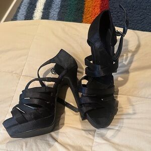 Forever 21 Black Strappy Heels